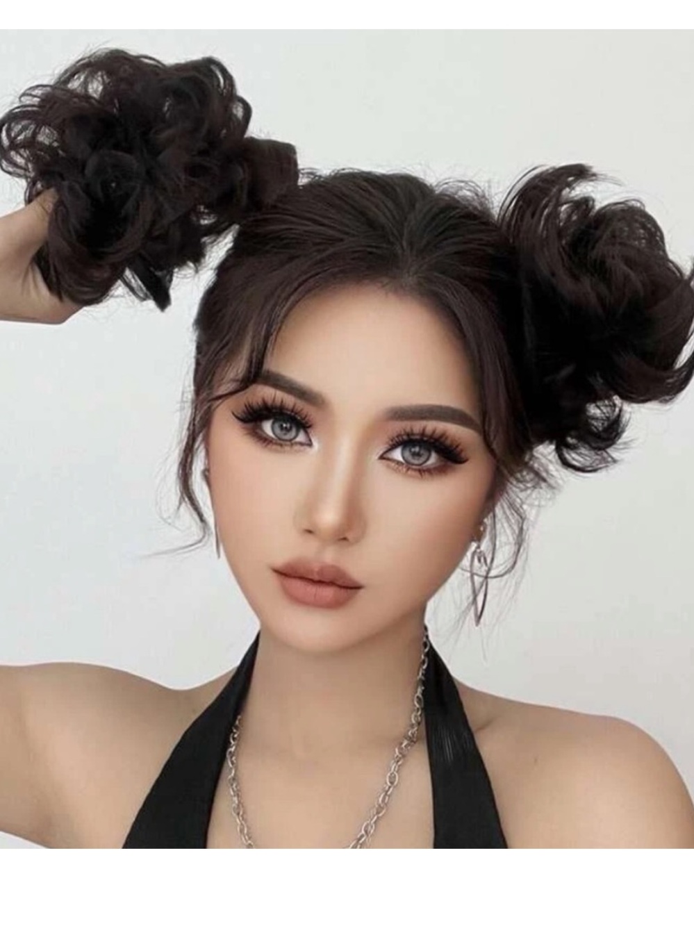 Dark Brown Double Messy Bun Hairpiece